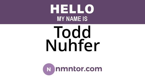 Todd Nuhfer