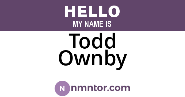 Todd Ownby