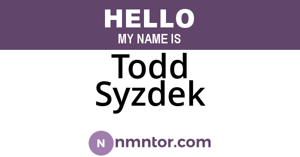 Todd Syzdek