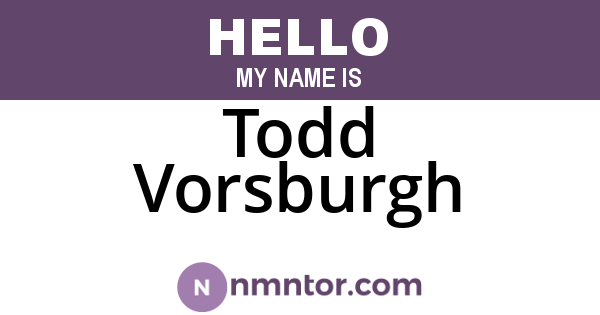 Todd Vorsburgh