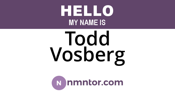Todd Vosberg