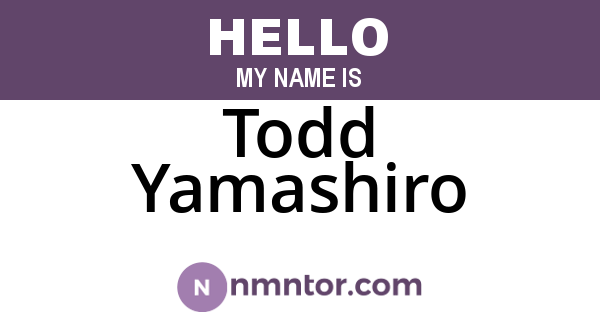 Todd Yamashiro