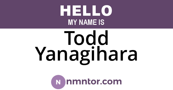 Todd Yanagihara
