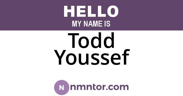 Todd Youssef