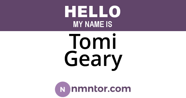 Tomi Geary