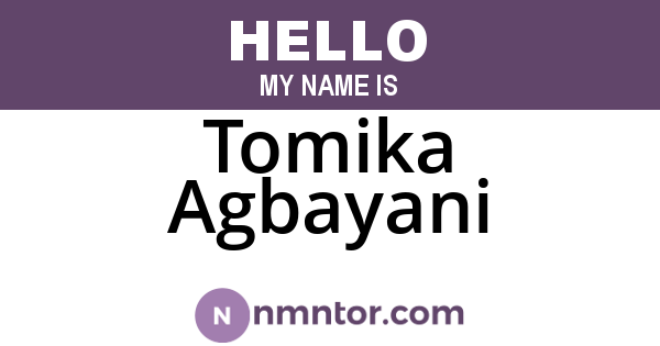 Tomika Agbayani
