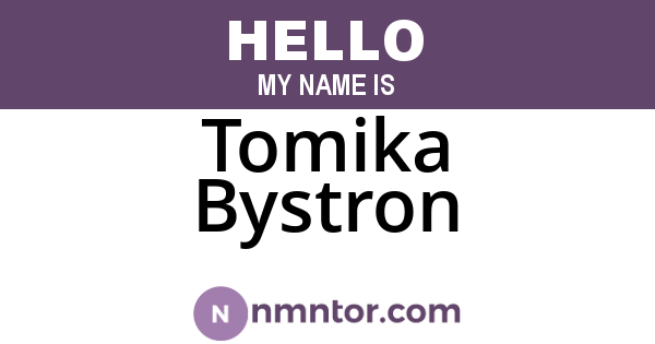 Tomika Bystron