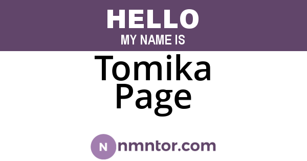Tomika Page