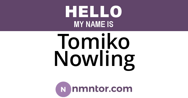 Tomiko Nowling