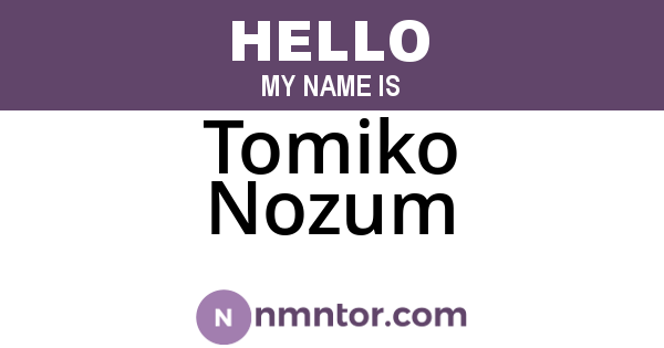 Tomiko Nozum