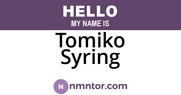 Tomiko Syring