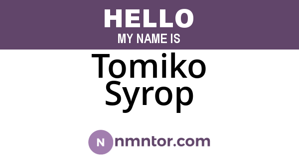 Tomiko Syrop