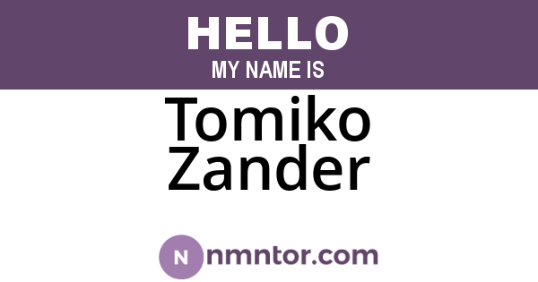 Tomiko Zander