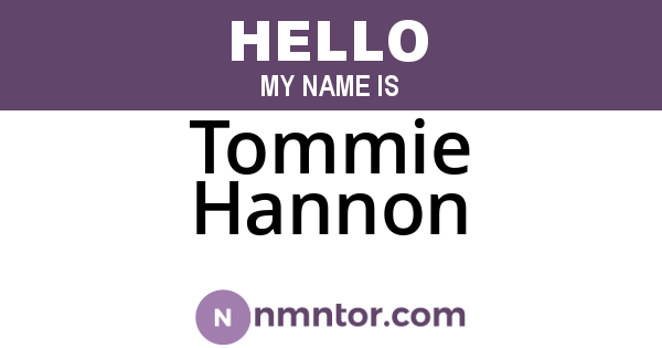 Tommie Hannon