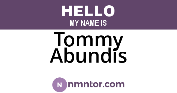 Tommy Abundis