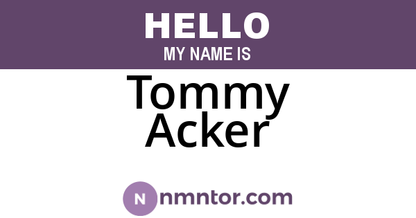 Tommy Acker