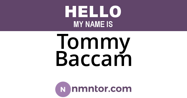 Tommy Baccam