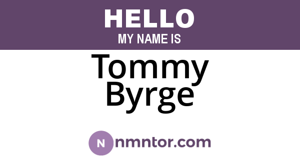 Tommy Byrge