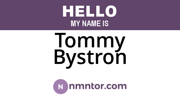 Tommy Bystron