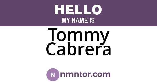 Tommy Cabrera