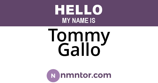 Tommy Gallo
