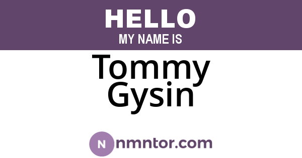 Tommy Gysin