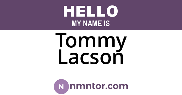 Tommy Lacson