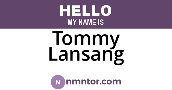 Tommy Lansang