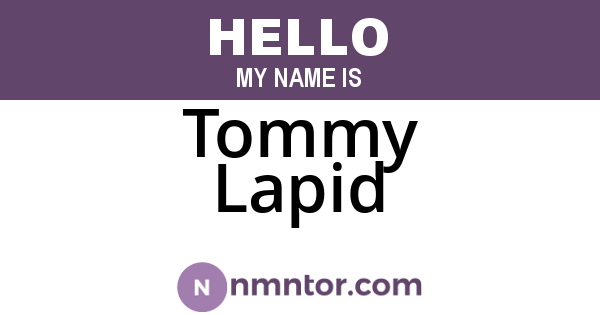 Tommy Lapid