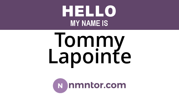Tommy Lapointe