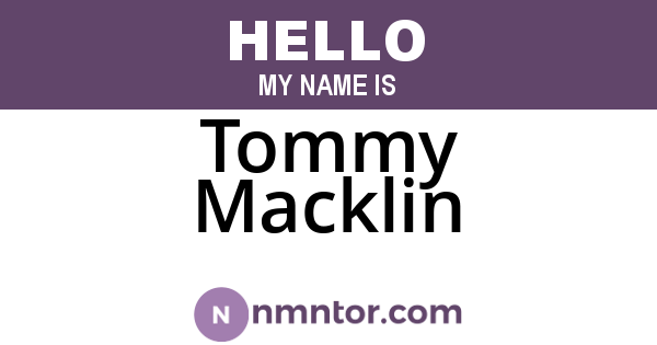 Tommy Macklin
