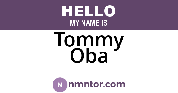 Tommy Oba