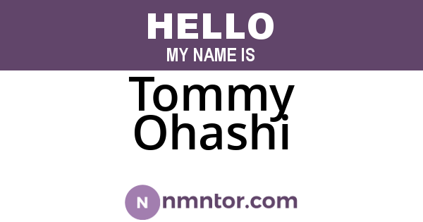 Tommy Ohashi