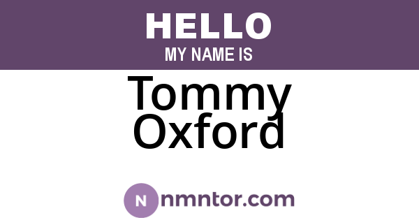 Tommy Oxford