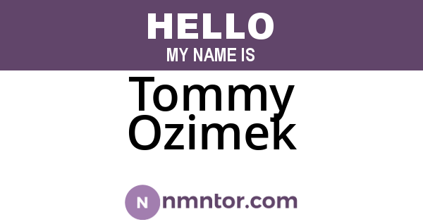 Tommy Ozimek