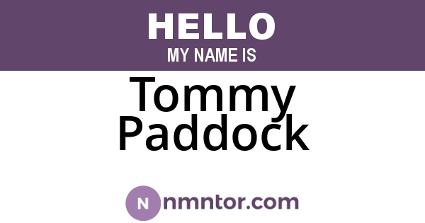 Tommy Paddock
