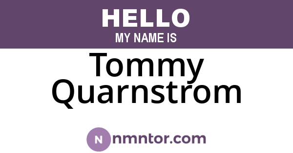Tommy Quarnstrom