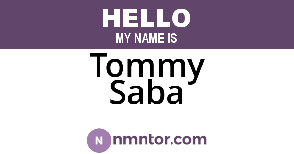 Tommy Saba
