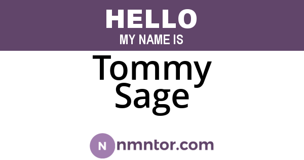 Tommy Sage