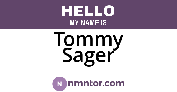 Tommy Sager