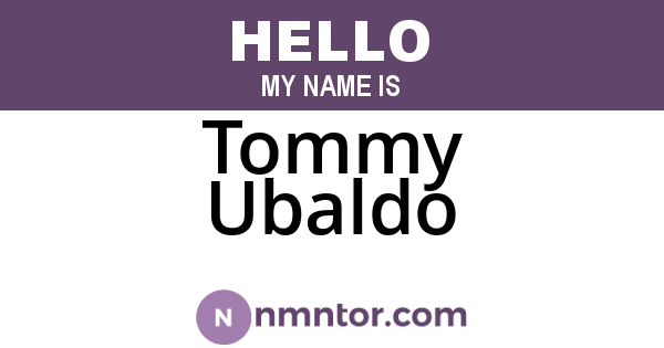 Tommy Ubaldo