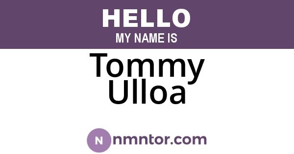 Tommy Ulloa