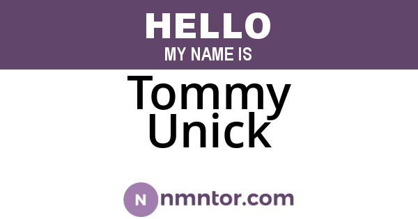 Tommy Unick