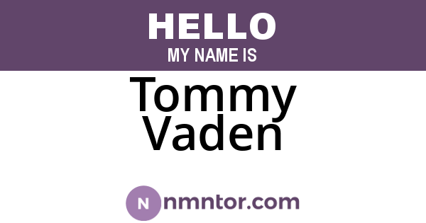 Tommy Vaden