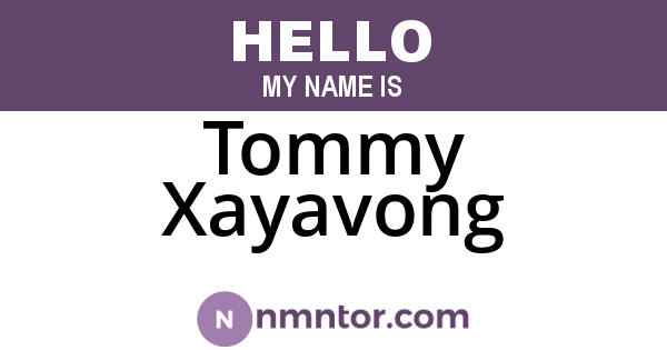 Tommy Xayavong
