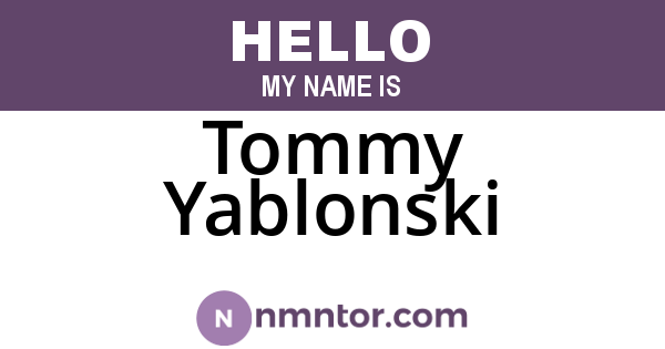 Tommy Yablonski