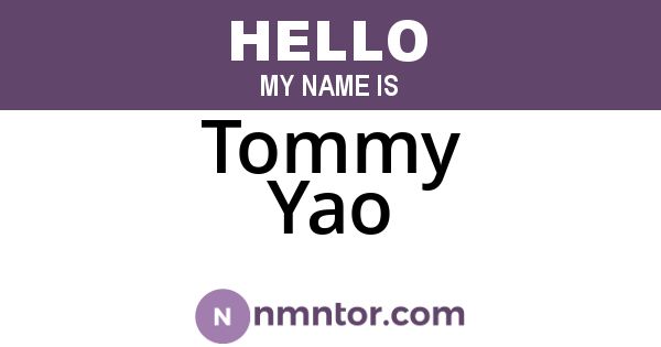 Tommy Yao