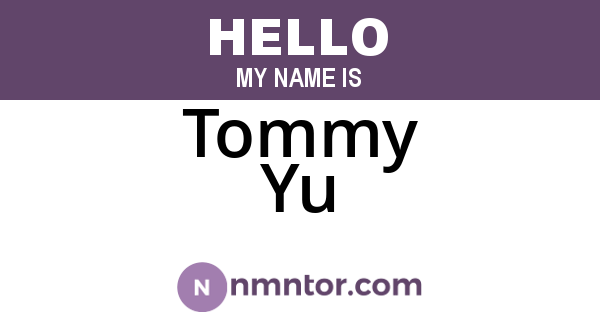 Tommy Yu