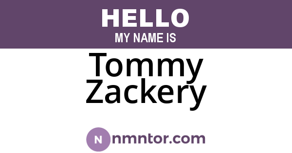 Tommy Zackery
