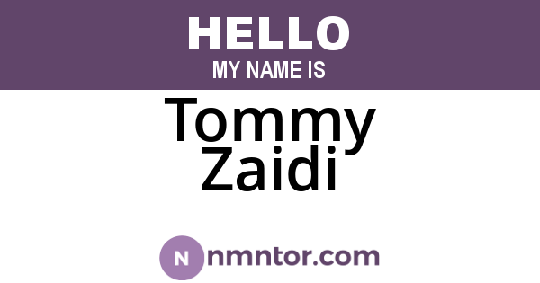 Tommy Zaidi